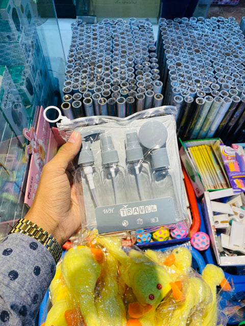 WH Travel Bottle Set | 6-Piece Portable Refillable Travel Kit for Toiletries & Cosmetics (With Zip Pouch)