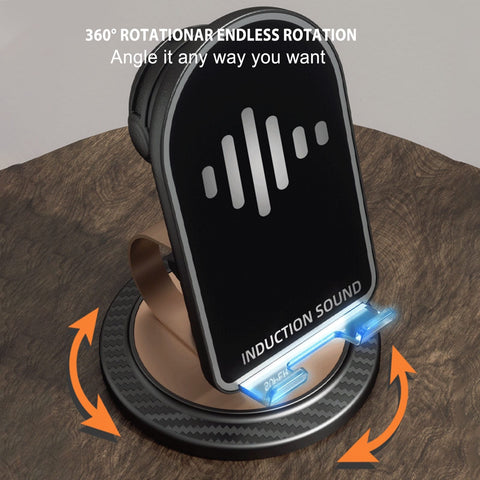 Wireless Induction Sound Mobile Stand – Bluetooth 5.0 Speaker with 360° Rotation & Built-in Battery
