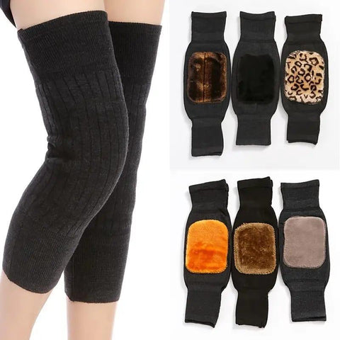 Winter Warm Fleece Knee Pads – Thermal Elastic Knee Support for Men & Women