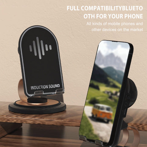 Wireless Induction Sound Mobile Stand – Bluetooth 5.0 Speaker with 360° Rotation & Built-in Battery