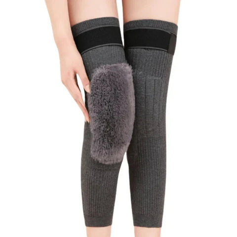 Winter Warm Fleece Knee Pads – Thermal Elastic Knee Support for Men & Women