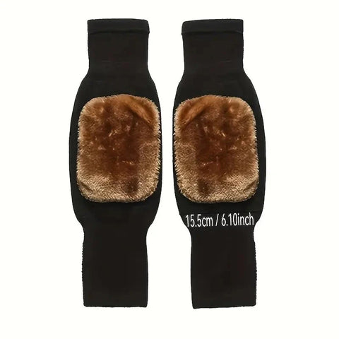 Winter Warm Fleece Knee Pads – Thermal Elastic Knee Support for Men & Women